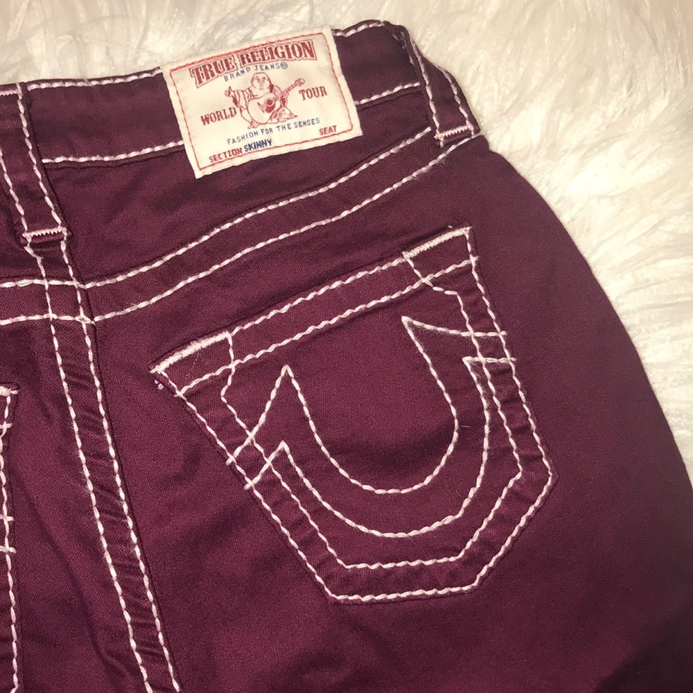 True Religion maroon skinny pants